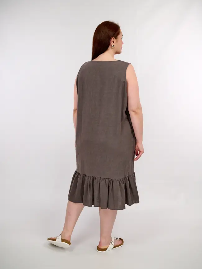 Сарафан волан лен 23300 Размер 54-58 фото 24