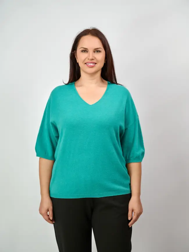 Джемпер 20241 Размер 50-58 (морская волна) Уценка фото 1