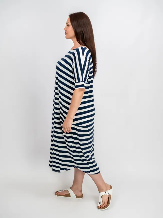 Платье в полоску ЭттоПлюс 0032 размеры 52- 56 фото 20
