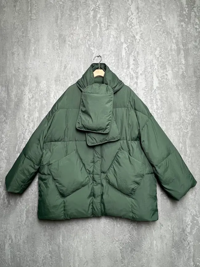 Пуховик женский с шарфом 8358 Размер 50-58 фото 74