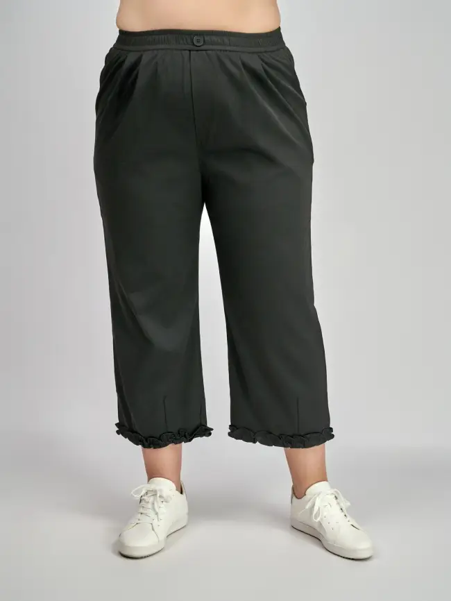 Брюки лето с рюшами 1239 размеры 48- 58 фото 7