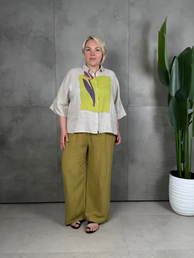 Палаццо лен 25002-2 Размер 54-58 фото 63