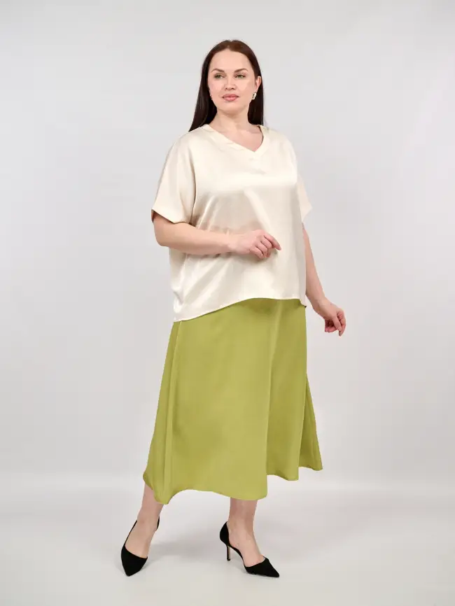 Блуза с v-вырезом ЭттоПлюс 1003 Размеры 50-58 фото 8