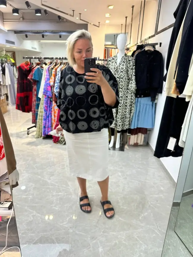 Блуза оверсайз ЭттоПлюс 31599 Размер 48-58 фото 26