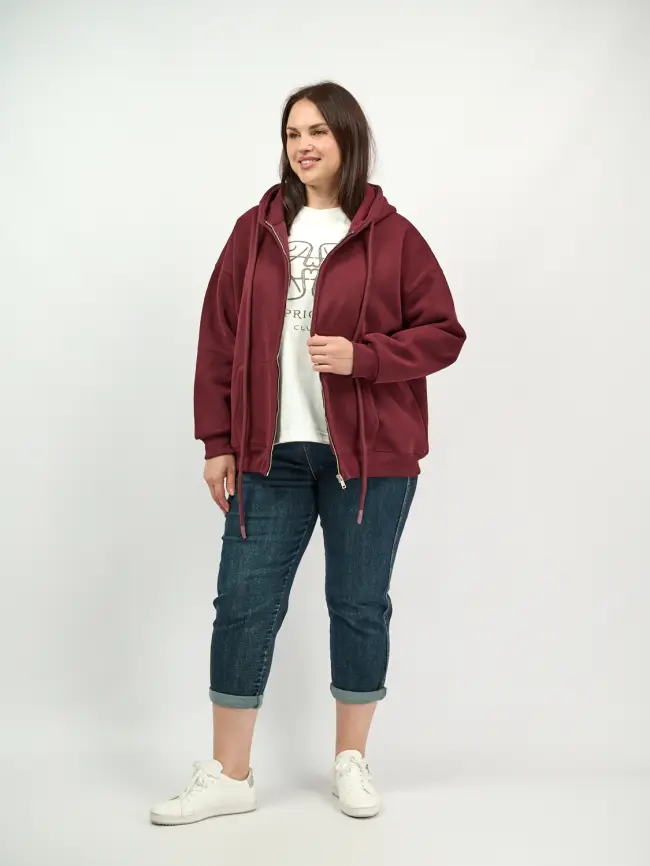 Худи зип утепленное оверсайз 506 Размер 50-58 фото 20