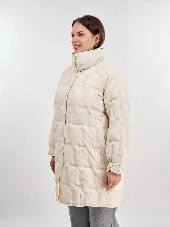 Пуховое пальто 6325 Размер 46-56 фото 9