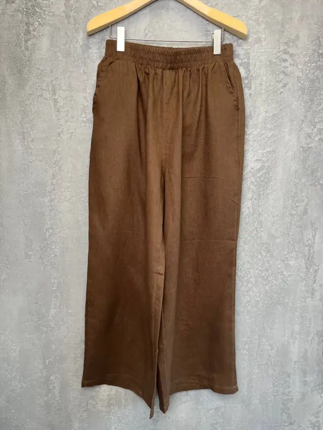 Брюки палаццо лен 24071 фото 7