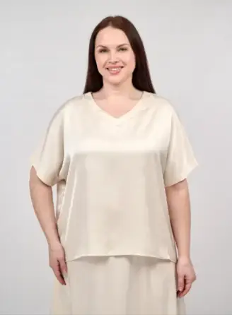 Блуза с v-вырезом ЭттоПлюс 1003 Размеры 50-58 фото 86