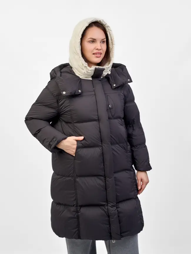 Пуховое пальто 8892 Размер 48-52 фото 33