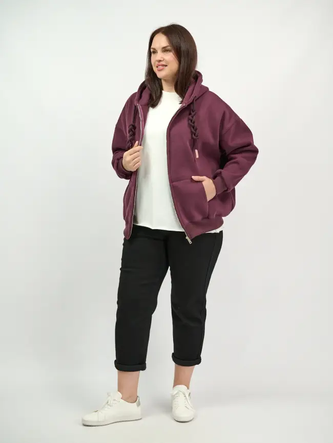 Худи зип утепленное оверсайз 506 Размер 50-58 фото 239