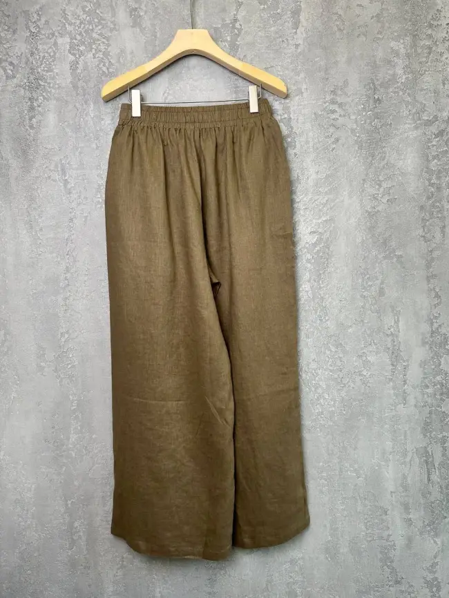 Брюки палаццо лен 24071 фото 10