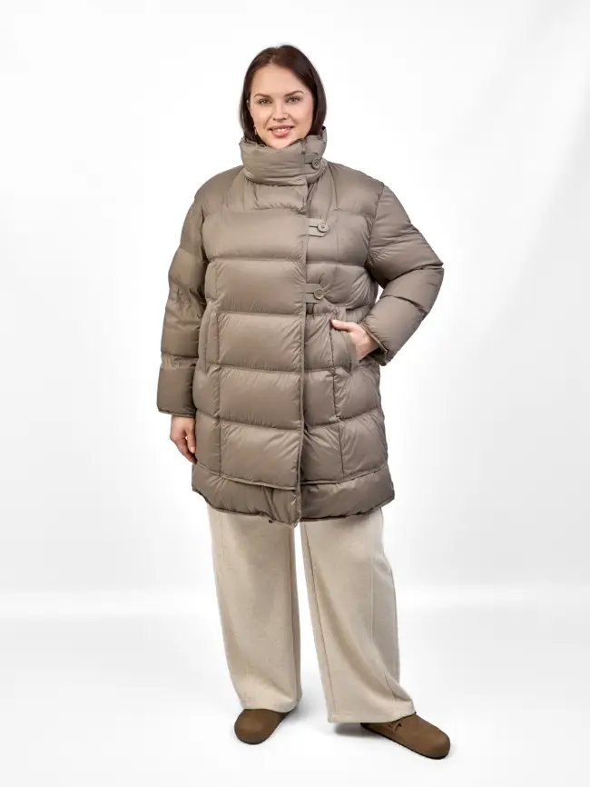 Полупальто пуховое 202416 Размер 50-56 фото 12