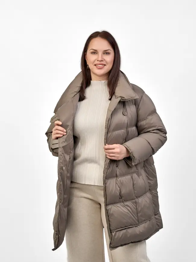 Полупальто пуховое 202416 Размер 50-56 фото 6