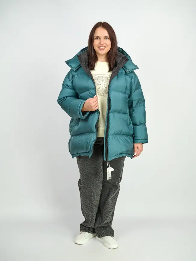Пуховик зимний 9903 удлиненный Размер 50-60 фото 19