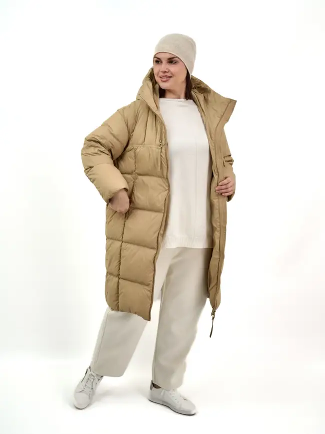 Пуховое пальто 870 Размер 48-54 фото 25