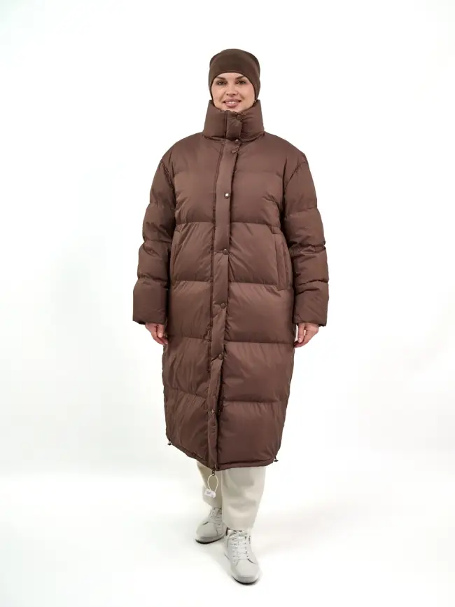 Пуховое пальто 9066 Размер 54-58 фото 2