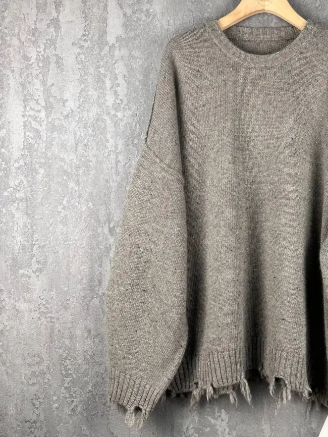 Джемпер рваный оверсайз 58196 Размер 48-58 фото 15