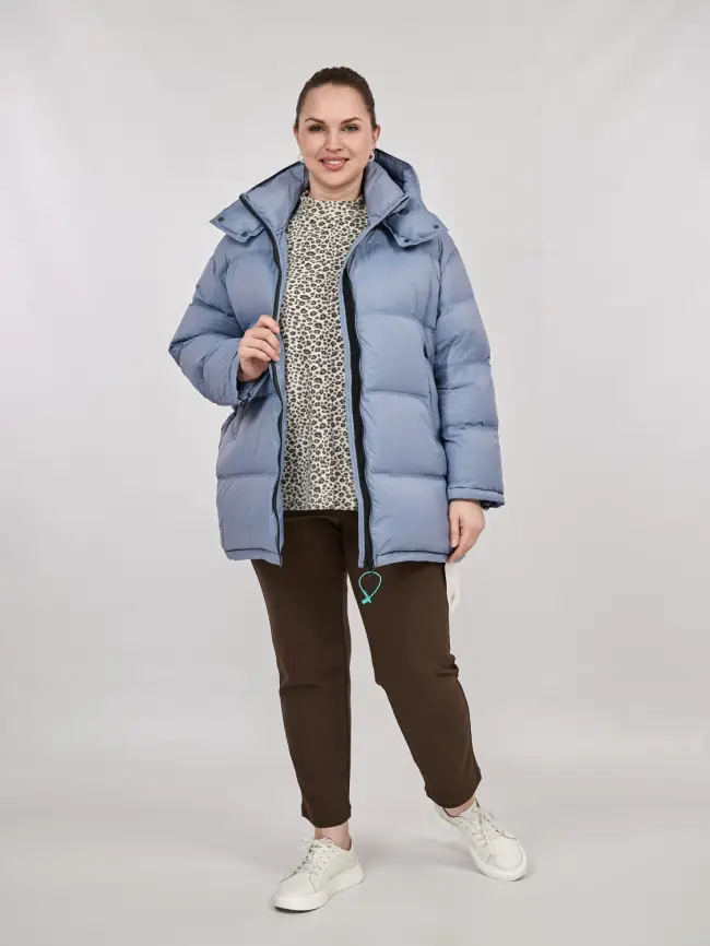 Пуховик зимний 9906 удлиненный Размер 50-60 фото 2