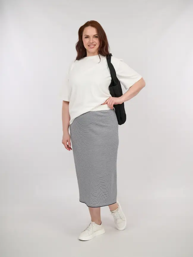 Юбка в полоску ЭттоПлюс 25416 Размер 54-58 фото 23