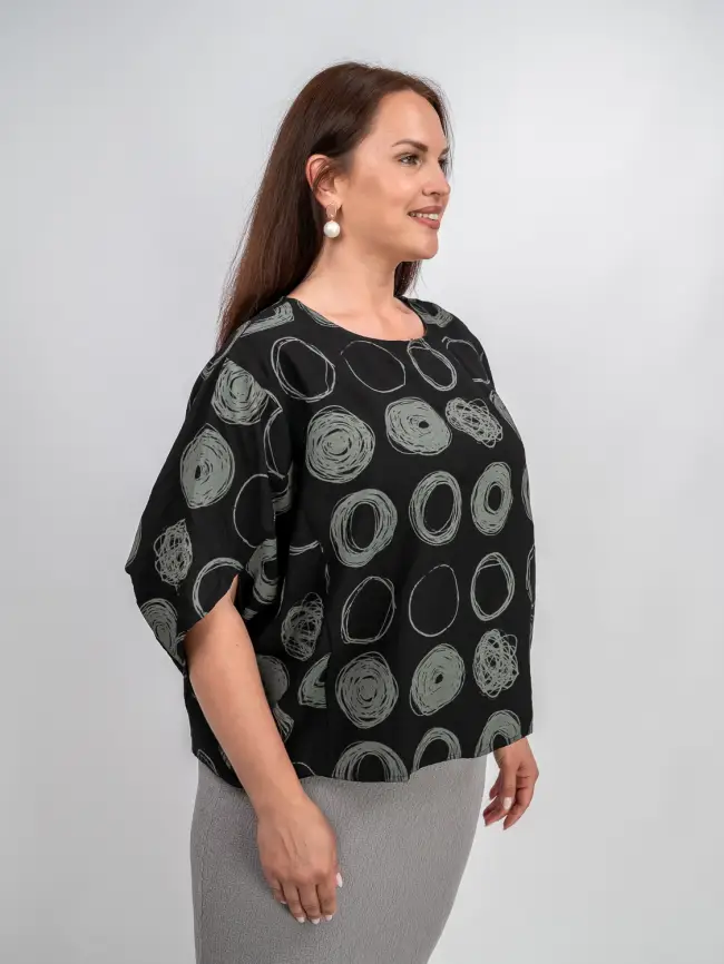 Блуза оверсайз ЭттоПлюс 31599 Размер 48-58 фото 25