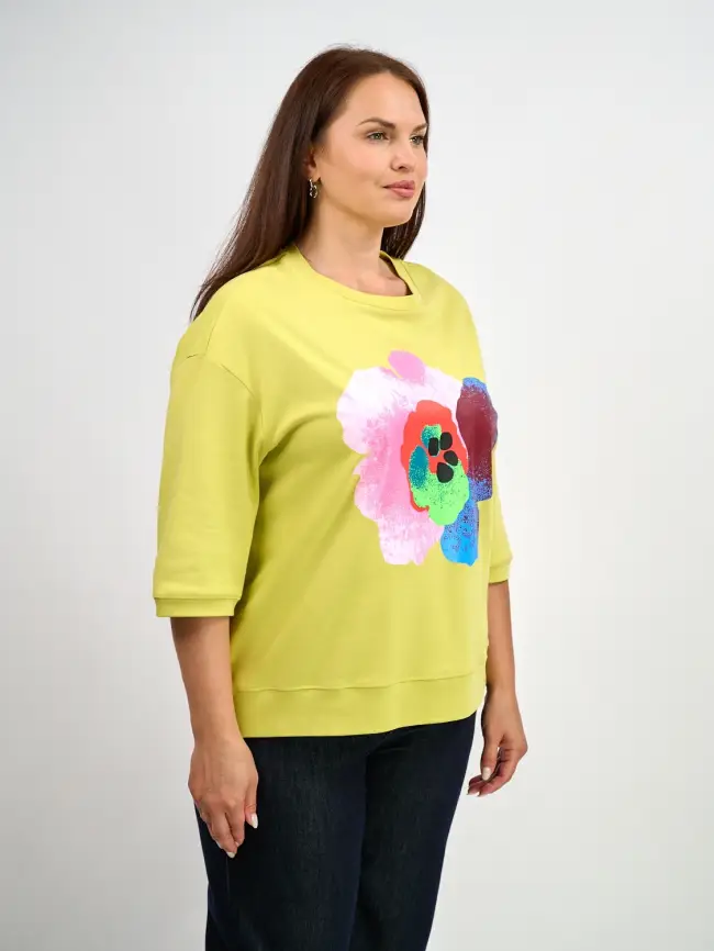 Лонгслив Цветы 25001 ЭттоПлюс Размер 50-58 фото 37