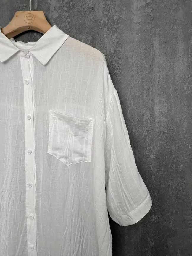 Рубашка-кардиган рукав 3/4 24093 Размер 50-58 фото 16