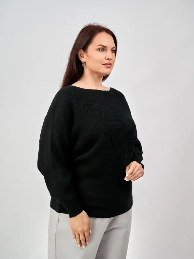 Джемпер в рубчик ЭТТО ПЛЮС 717 Размер 48-58 фото 5