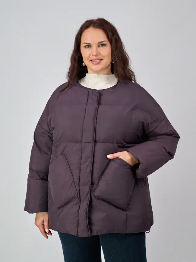 Пуховик женский с шарфом 8358 Размер 50-58 фото 102
