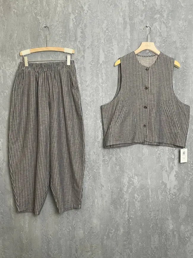 Брючный костюм льняной ЭттоПлюс увеличенный размер 01 фото 1