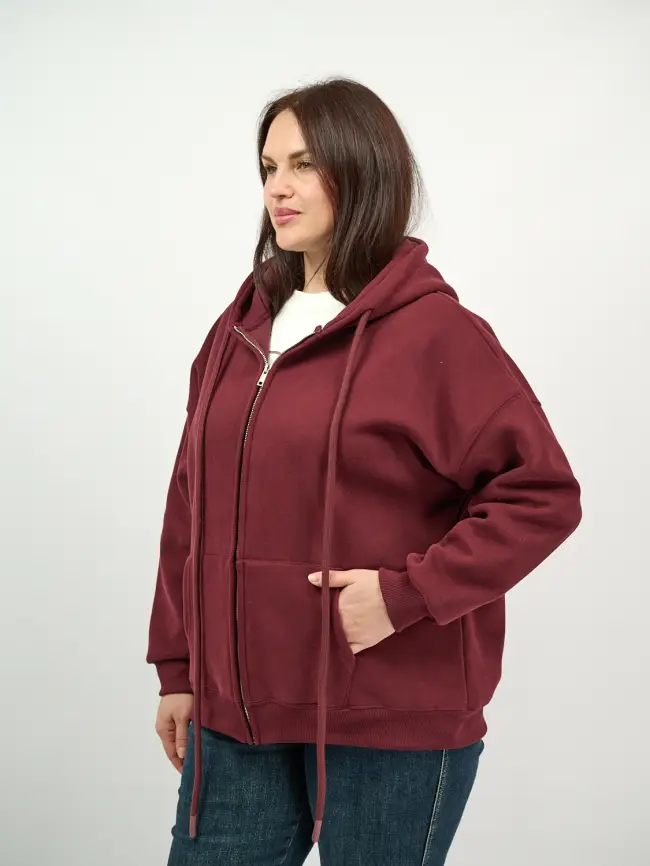 Худи зип утепленное оверсайз 506 Размер 50-58 фото 25
