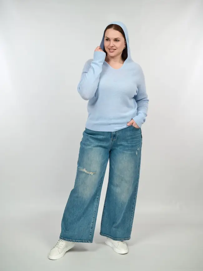 Шерстяной джемпер с капюшоном 25676 Размер 46-54 фото 7