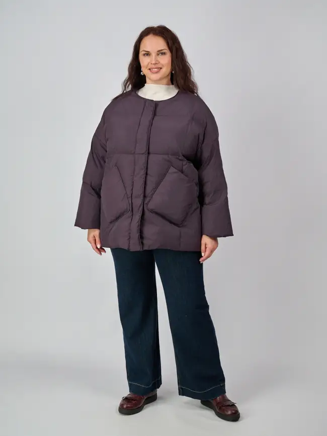 Пуховик женский с шарфом 8358 Размер 50-58 фото 103