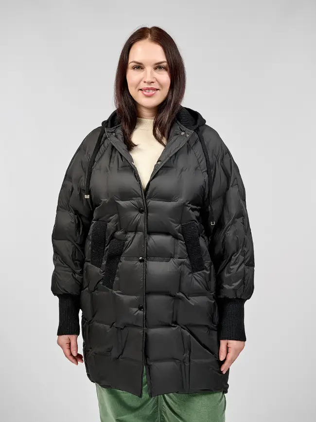 Пуховое пальто 6562 Размер 48-56 фото 2