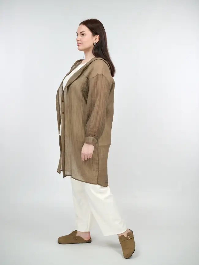 Пыльник рубашка удлиненный 9087 Размер 50-58 фото 62