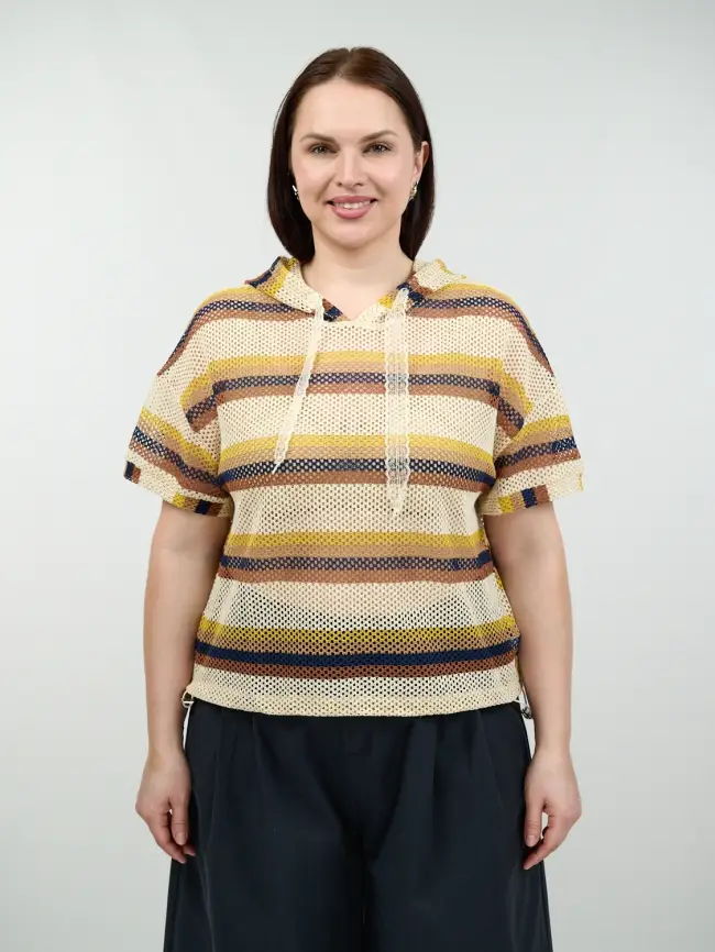 Толстовка сетка с капюшоном 87063 Размер 48-56 фото 1