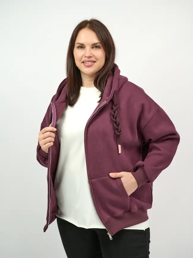 Худи зип утепленное оверсайз 506 Размер 50-58 фото 238