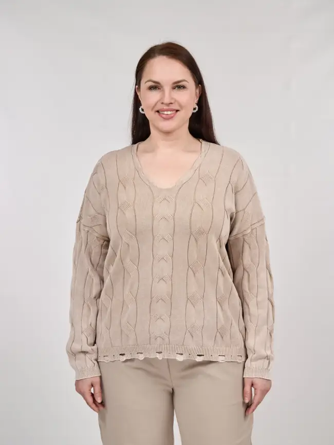 Джемпер Италия косы 3388 Размер 50-58 фото 78