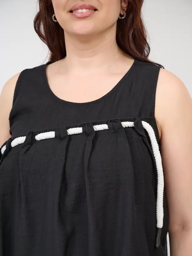 Блуза летняя 01175 Размер 46-48 (черный) фото 4