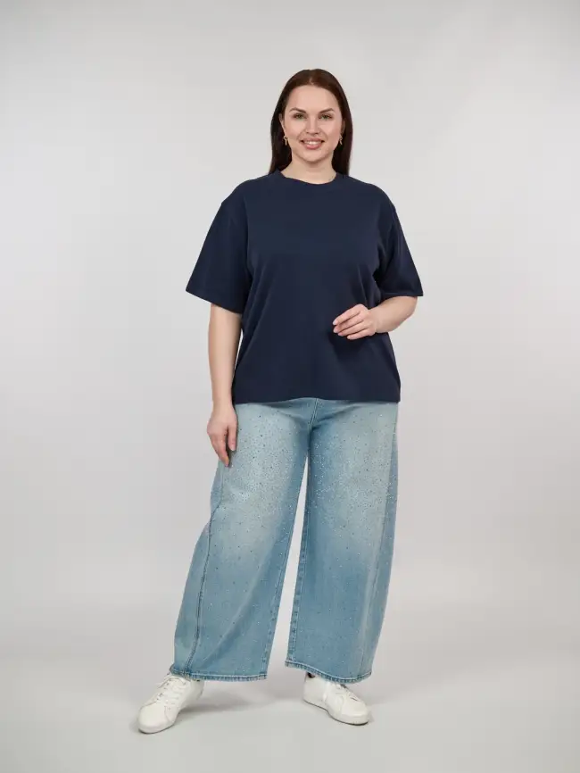 Джинсы в стразах 6788 Размеры 52-58 фото 16