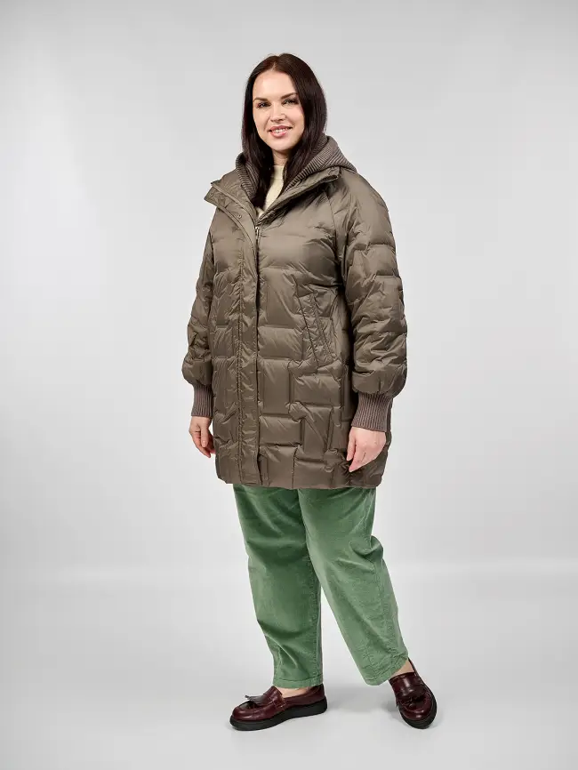 Пальто с вязаным капюшоном №2 8893 Размер 50-56 фото 14