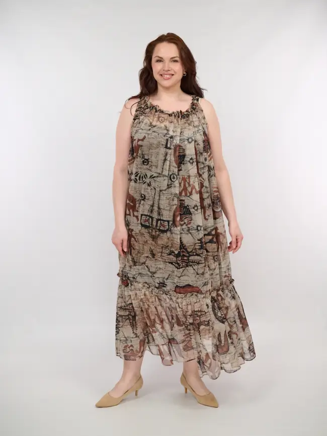 Сарафан летний 1438 Размер 48-56 (шоколад) фото 1