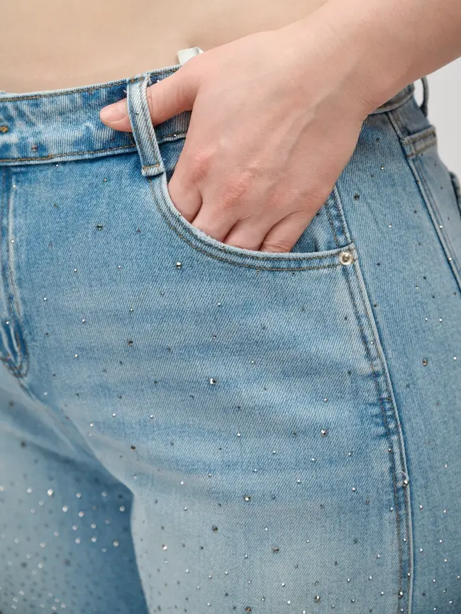 Джинсы в стразах 6788 Размеры 52-58 фото 27