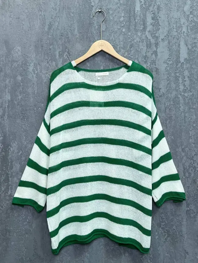 Джемпер облегченный в полоску ЭттоПлюс 25107 Размер 54-58 фото 26