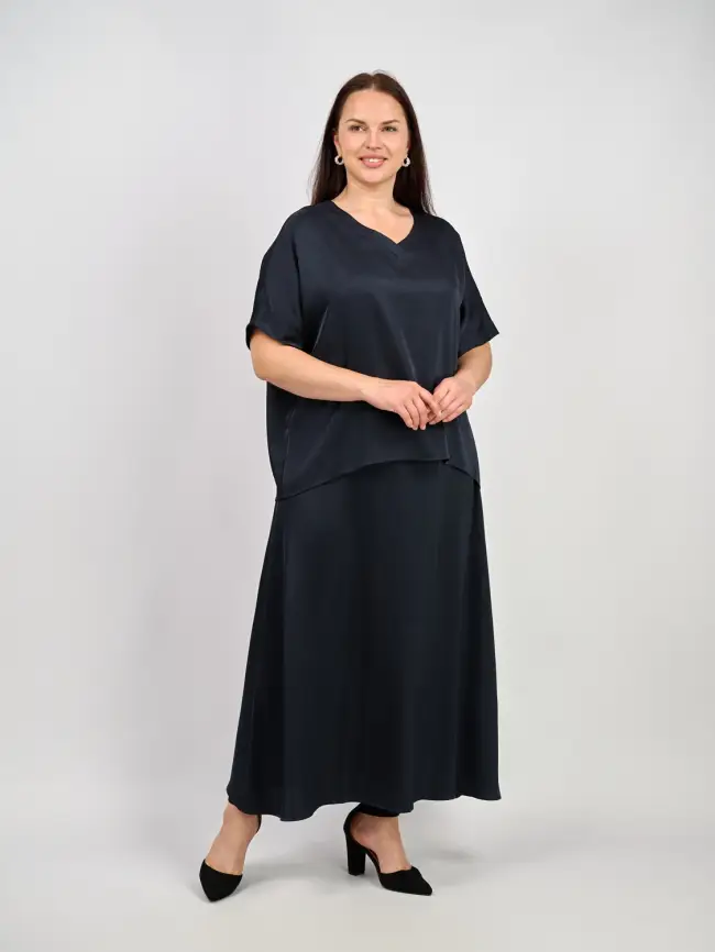 Блуза с v-вырезом ЭттоПлюс 1003 Размеры 50-58 фото 77