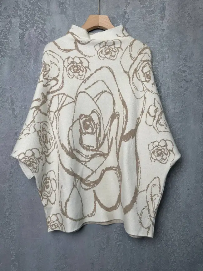 Джемпер "Цветочный принт" 0922 Размер 46-54 фото 25