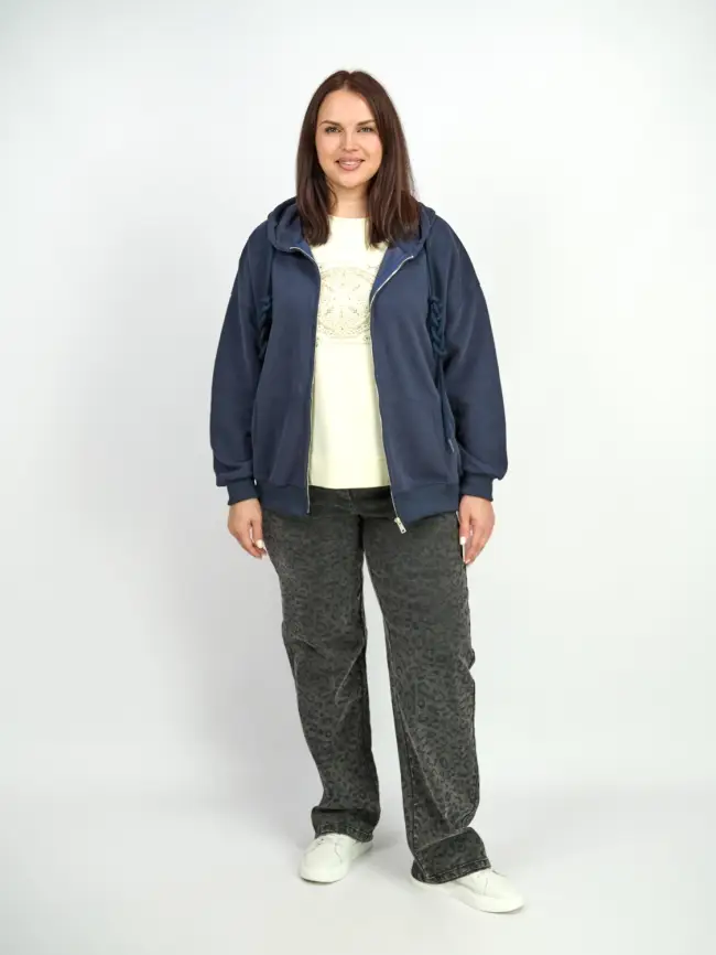 Худи зип утепленное оверсайз 506 Размер 50-58 фото 92