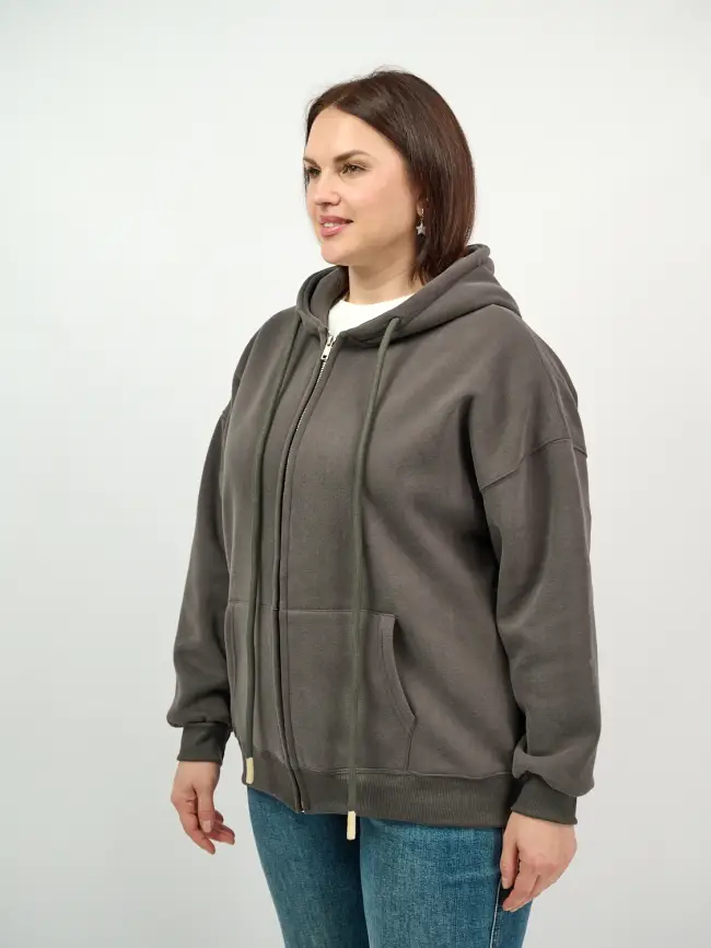 Худи зип утепленное оверсайз 506 Размер 50-58 фото 140