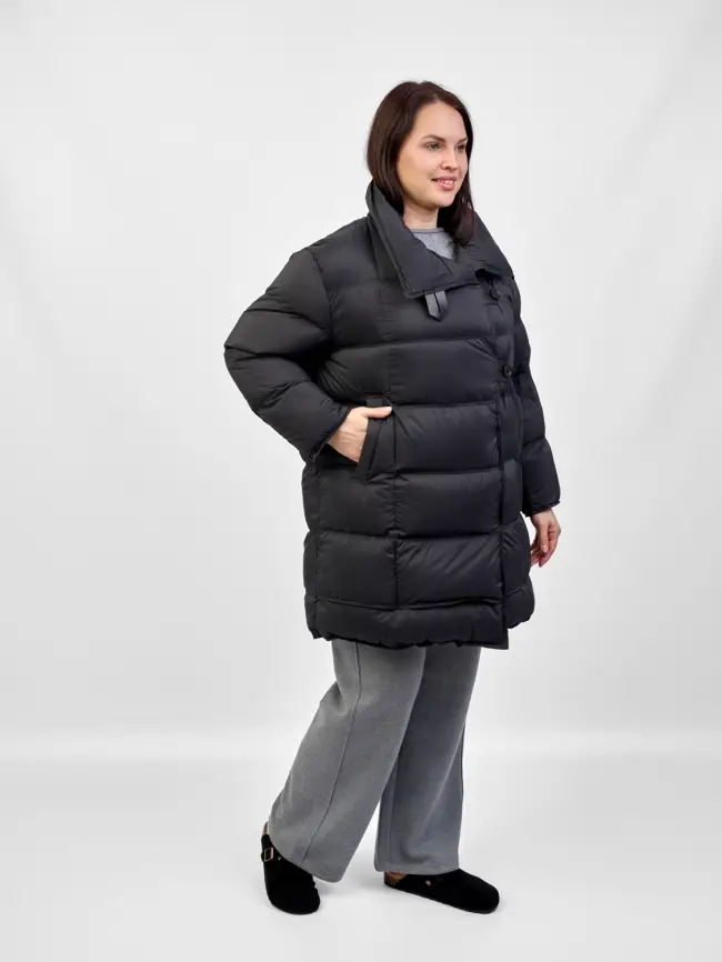 Полупальто пуховое 202416 Размер 50-56 фото 25