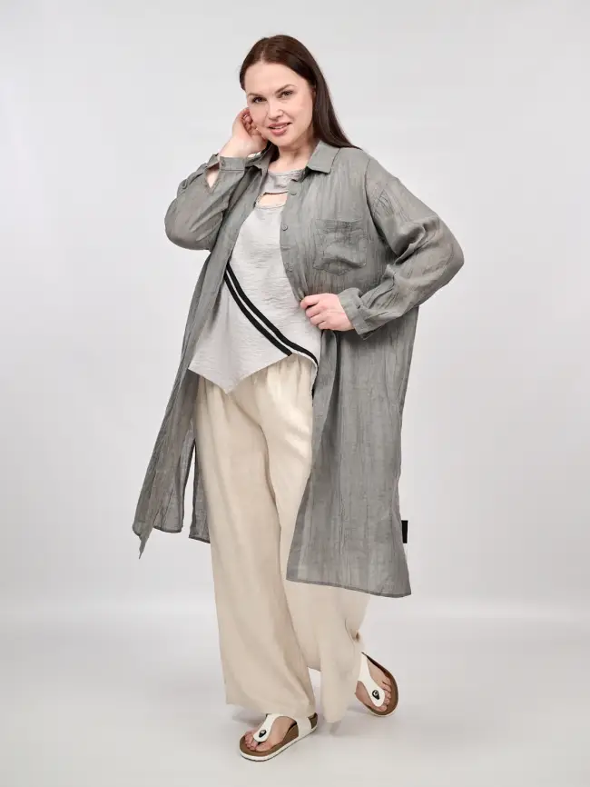 Блуза 01170 Размер 54-58(серый) фото 4