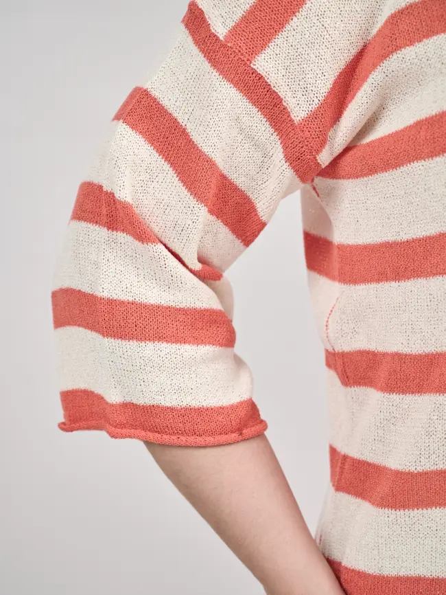 Джемпер облегченный в полоску ЭттоПлюс 25107 Размер 54-58 фото 62